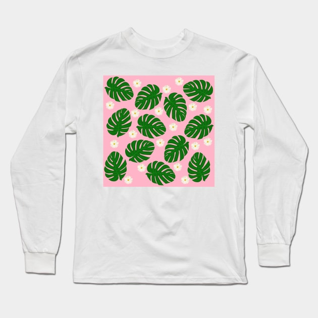 leaf daisy pattern Long Sleeve T-Shirt by HR-the-Chemist